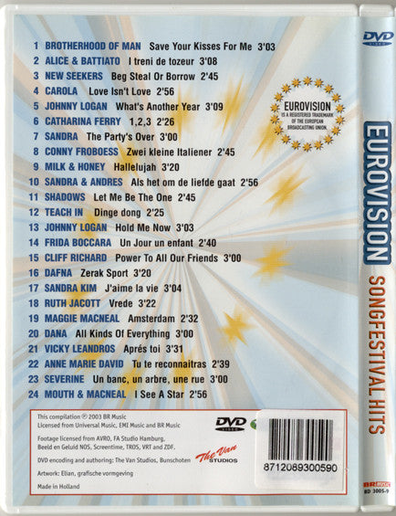 Various : Eurovision Songfestival Hits (DVD-V, Comp, PAL)