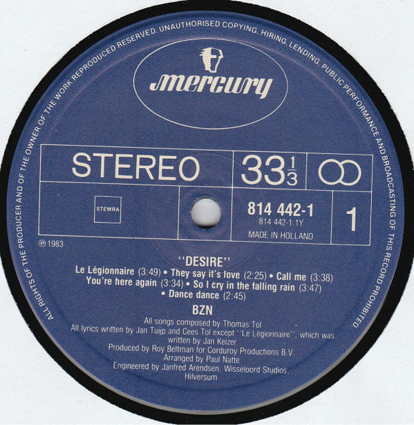BZN : Desire (LP, Album)