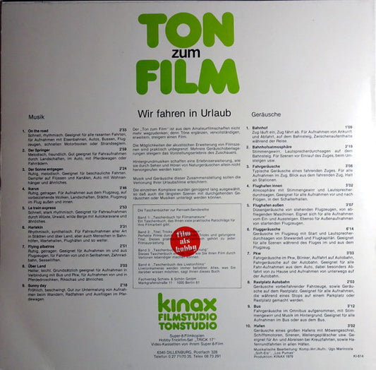 Ugo Marincola / Softeis / Los Pumas (3) : Ton Zum Film - Musik Und Geräusche Zu Ihrem Film "Wir Fahren In Urlaub" (LP)
