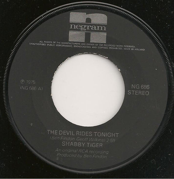 Shabby Tiger : The Devil Rides Tonight (7", Single)