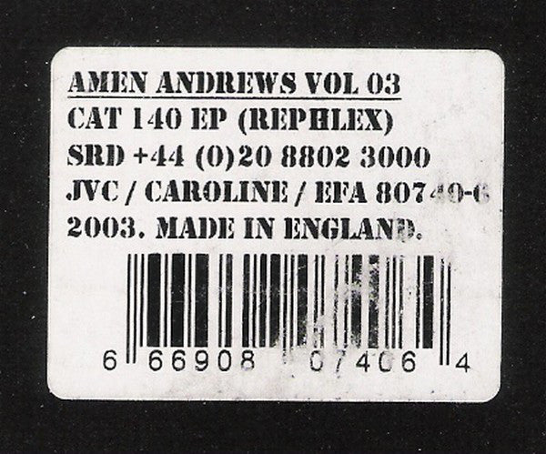 Amen Andrews : Vol 03 (12", EP, Ltd)