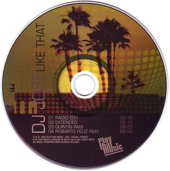 DJ Jose : Like That (CD, Single)