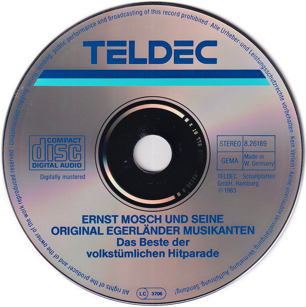 Ernst Mosch Und Seine Original Egerländer Musikanten : Das Beste Der Volkstümlichen Hitparade (CD, Comp, RE)