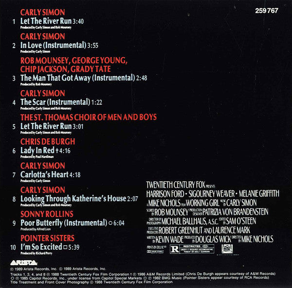 Various : Original Soundtrack Album Working Girl  (CD, Comp)