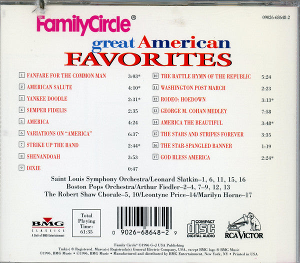 Various : Great American Favorites (CD, Comp)