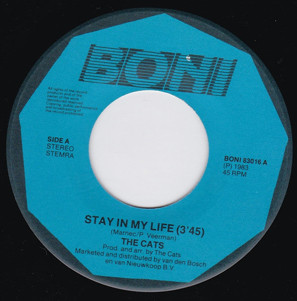 The Cats : Stay In My Life (7", Single, Blu)