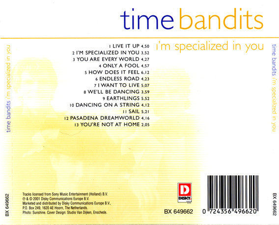 Time Bandits : I'm Specialized In You (CD, Comp)