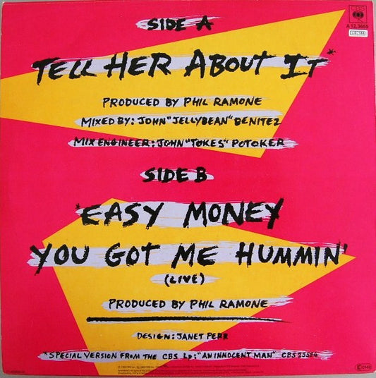 Billy Joel : Tell Her About It (Special Version) (12", Maxi)