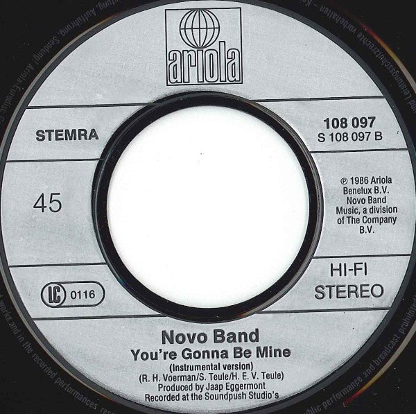 Novo Band : You're Gonna Be Mine (7", Single)