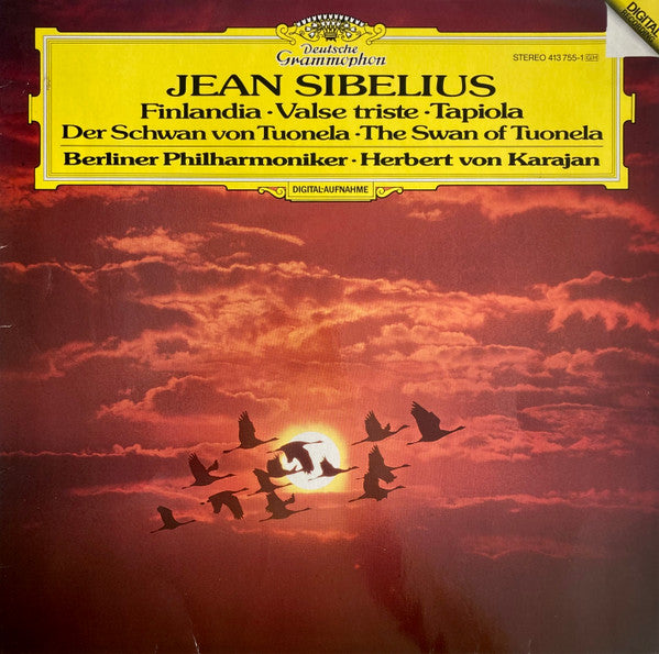 Jean Sibelius / Berliner Philharmoniker, Herbert von Karajan : Finlandia • Valse Triste • Tapiola • Der Schwan Von Tuonela • The Swan Of Tuonela (LP)