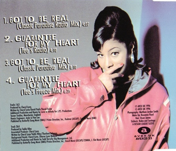 Cheryl Lynn : Got To Be Real / Guarantee For My Heart (CD, Maxi)