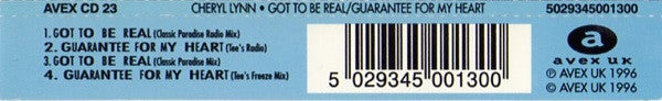 Cheryl Lynn : Got To Be Real / Guarantee For My Heart (CD, Maxi)