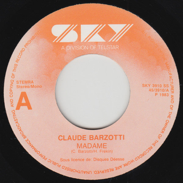Claude Barzotti : Madame (7", Single, Mono)