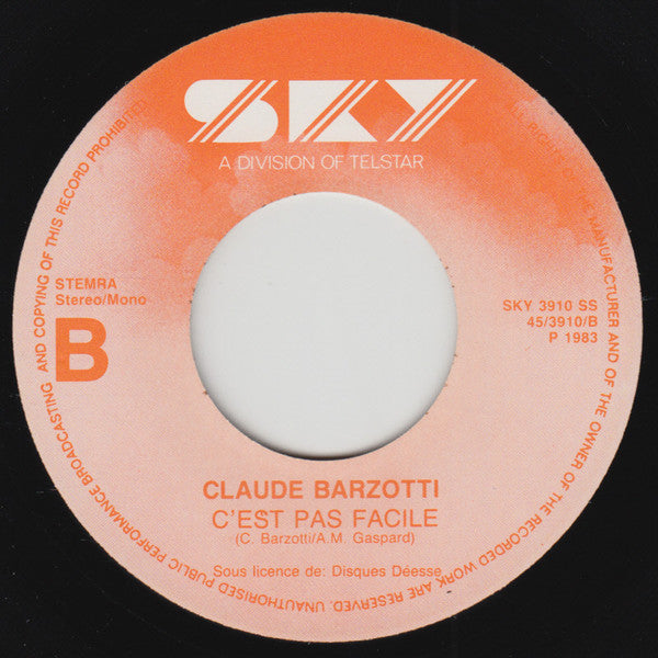 Claude Barzotti : Madame (7", Single, Mono)