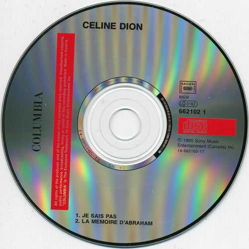 Céline Dion : Je Sais Pas (CD, Single)
