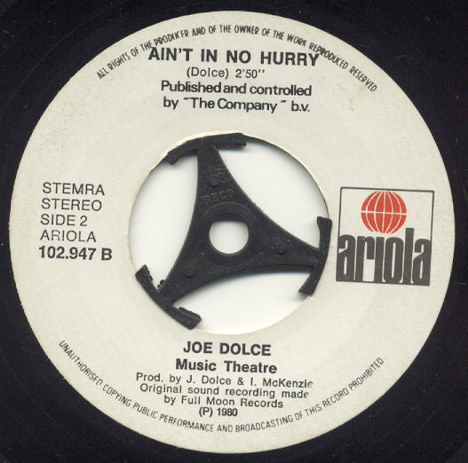 Joe Dolce : Shaddap You Face (7", Single)