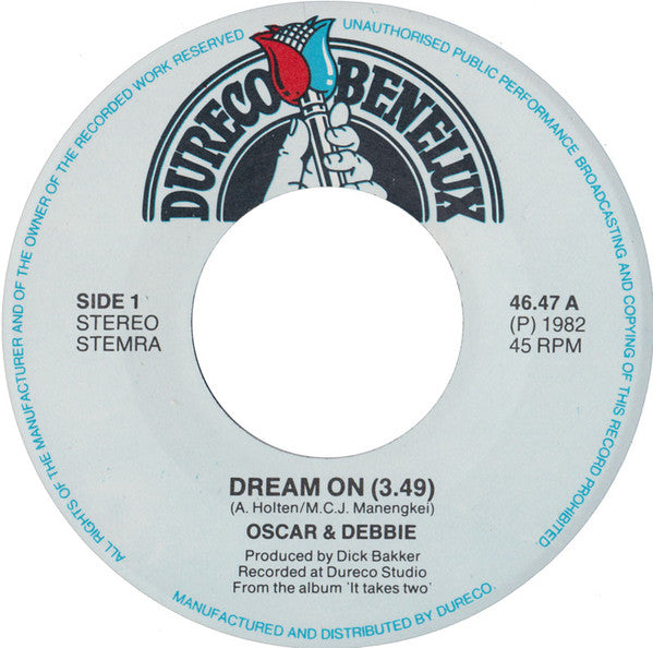Oscar Harris & Debbie (6) : Dream On / Love Story (7", Single)