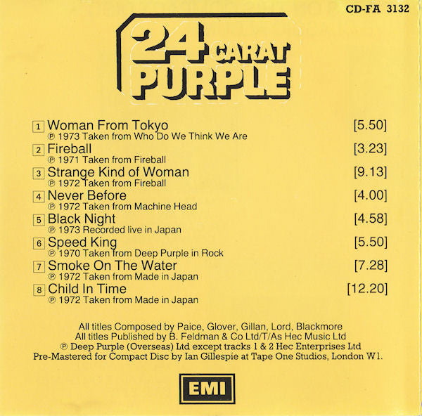 Deep Purple : 24 Carat Purple (CD, Comp, RE)
