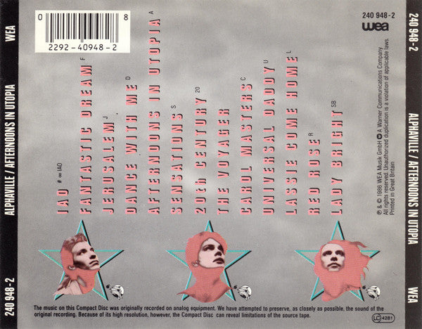 Alphaville : Afternoons In Utopia (CD, Album)