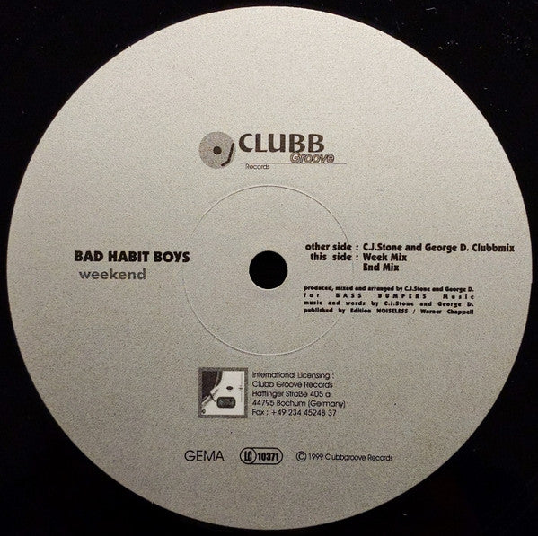 Bad Habit Boys : Weekend (12")