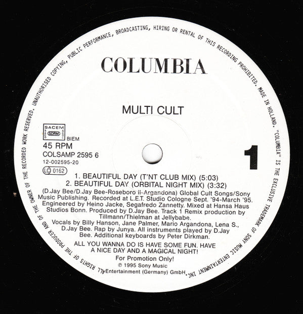 Multi Cult : Beautiful Day (12", Promo)