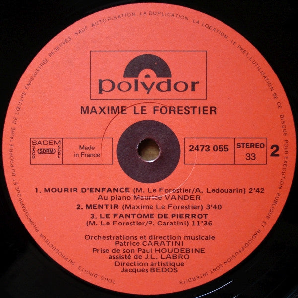 Maxime Le Forestier : Maxime Le Forestier (LP, Album, Gat)