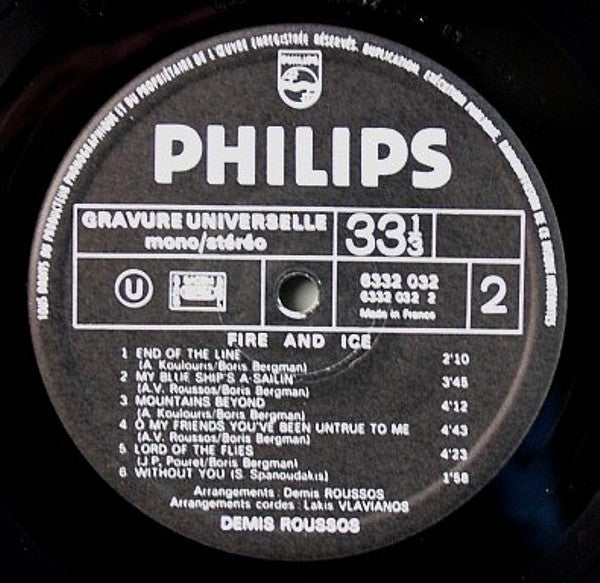 Demis Roussos : Fire And Ice (LP, Album)