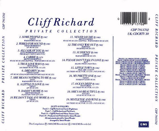 Cliff Richard : Private Collection (1979 - 1988) (CD, Comp)
