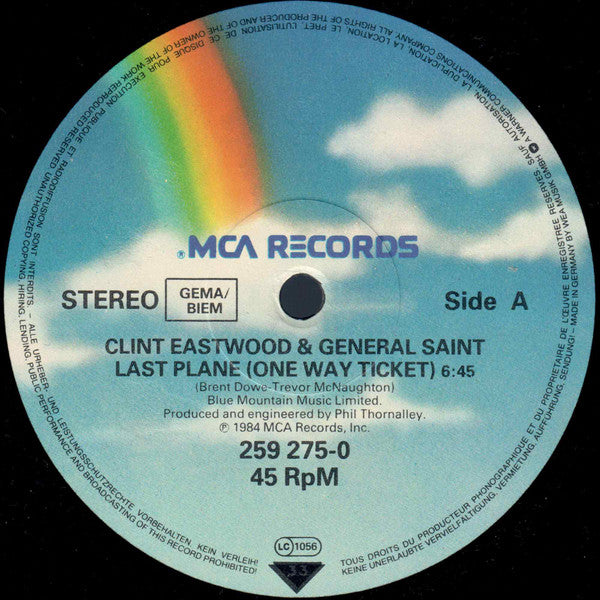 Clint Eastwood And General Saint : Last Plane (One Way Ticket) (12")