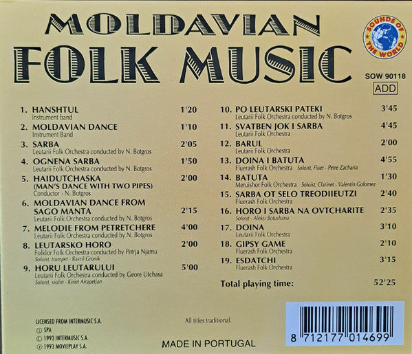 Various : Moldavian Folk Music (CD, Comp)