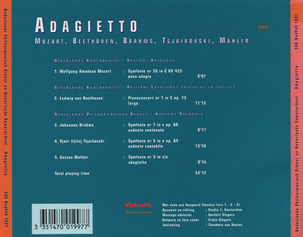 Nederlands Philharmonisch Orkest (2), Netherlands Chamber Orchestra : Adagietto - Mozart, Beethoven, Brahms, Tsjaikovski, Mahler (CD, Comp)