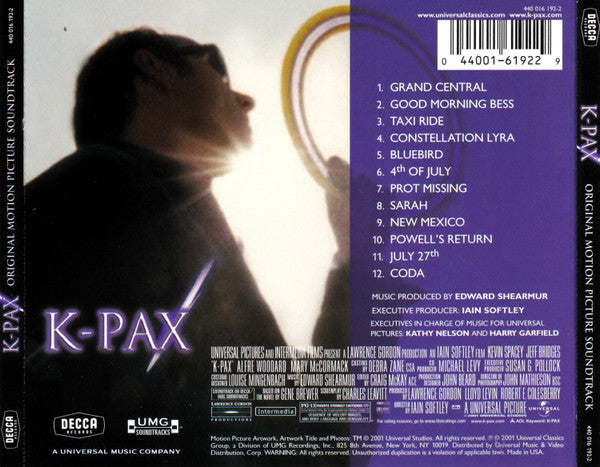 Edward Shearmur : K-Pax (Original Motion Picture Soundtrack) (CD, Album, RP)