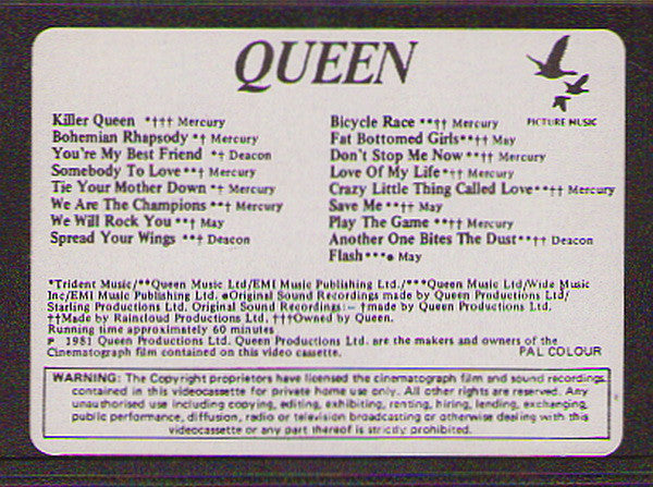 Queen : Greatest Flix (VHS, Comp, PAL)