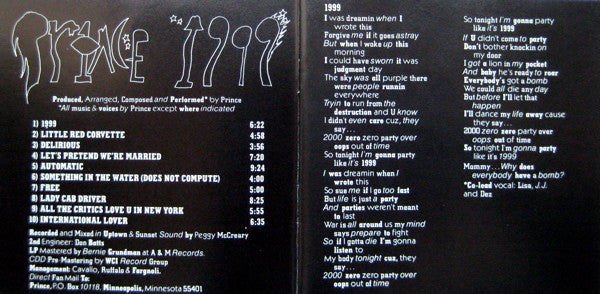Prince : 1999 (CD, Album, Club, RE)