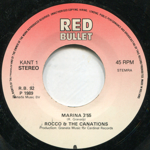 Rocco Granata & The Carnations : Marina (7", Single, Mono)