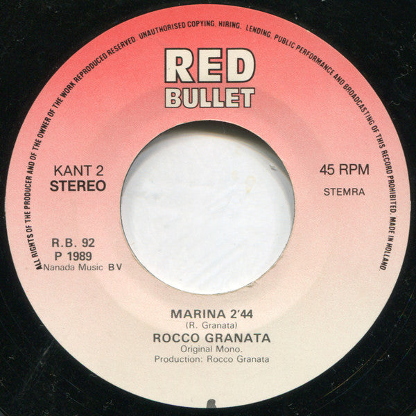 Rocco Granata & The Carnations : Marina (7", Single, Mono)