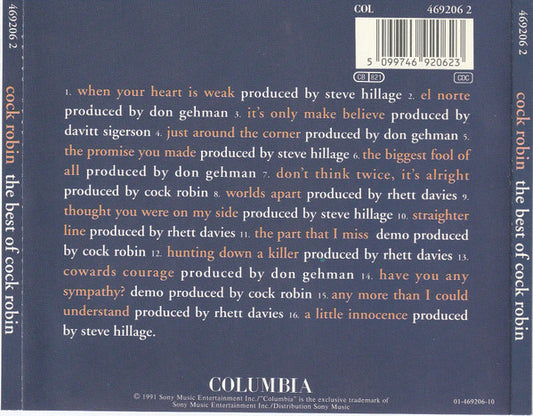 Cock Robin : The Best Of Cock Robin (CD, Comp)