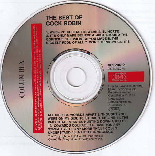 Cock Robin : The Best Of Cock Robin (CD, Comp)