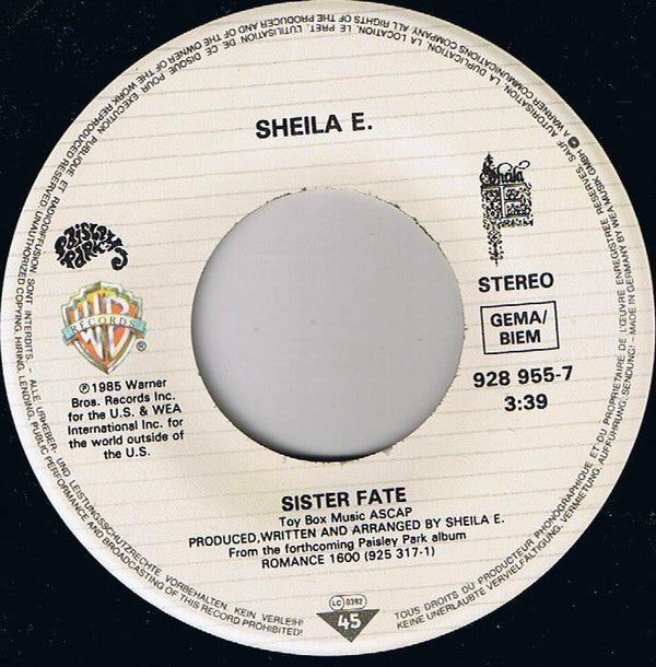 Sheila E. : Sister Fate (7", Single)