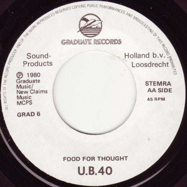 UB40 : Food For Thought / King (7", Single)