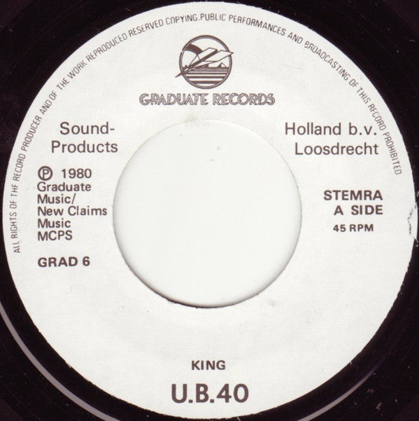 UB40 : Food For Thought / King (7", Single)