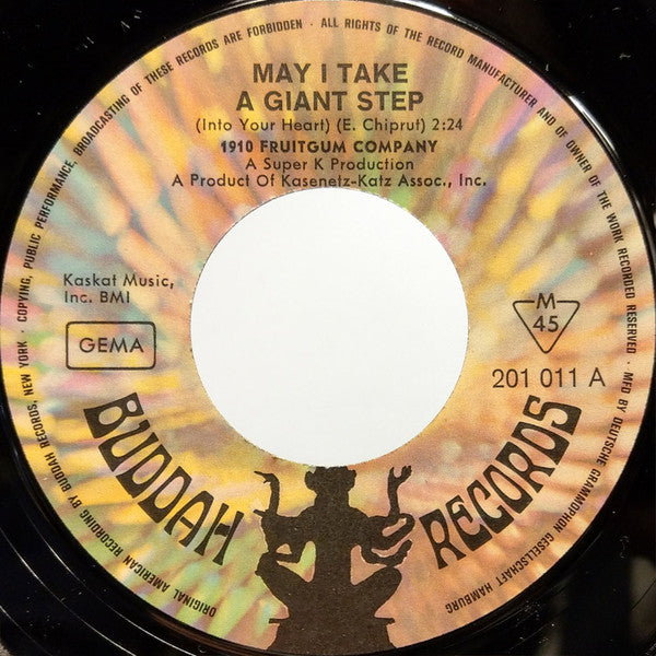 1910 Fruit Gum Co.* : May I Take A Giant Step (Into Your Heart) / (Poor Old) Mr. Jensen (7", Single, Mono)