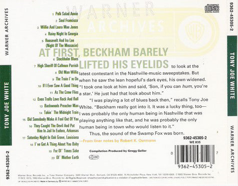 Tony Joe White : The Best Of Tony Joe White Featuring Polk Salad Annie (CD, Comp)