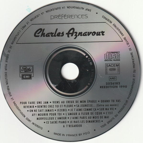 Charles Aznavour : Jezebel (CD, Comp, Mono, RE)