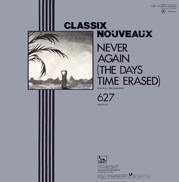Classix Nouveaux : Never Again (7", Single)