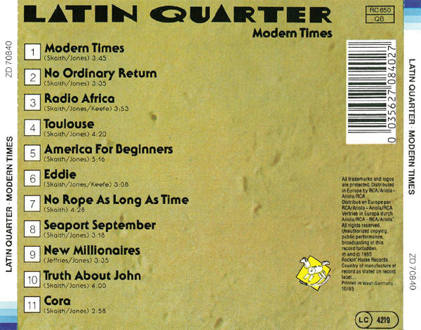 Latin Quarter : Modern Times (CD, Album)