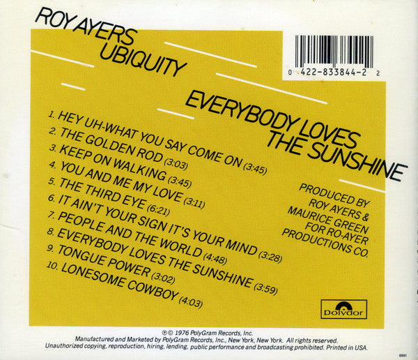 Roy Ayers Ubiquity : Everybody Loves The Sunshine (CD, Album, RE, RM)