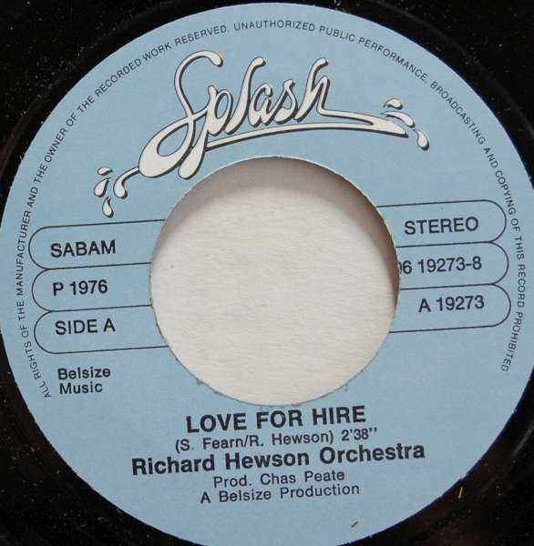 The Richard Hewson Orchestra : Love For Hire / Islands (7", Single)