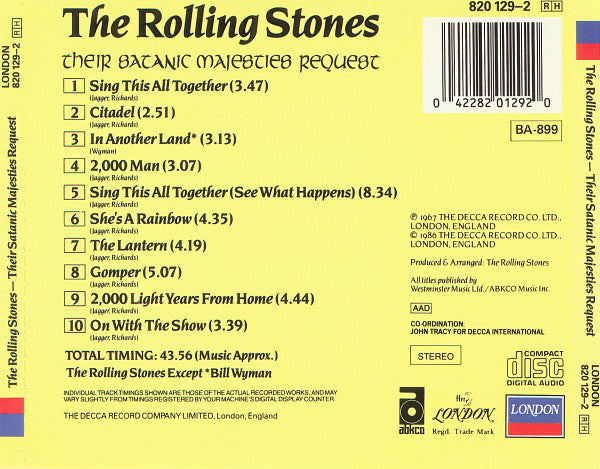 The Rolling Stones : Their Satanic Majesties Request (CD, Album, RE)