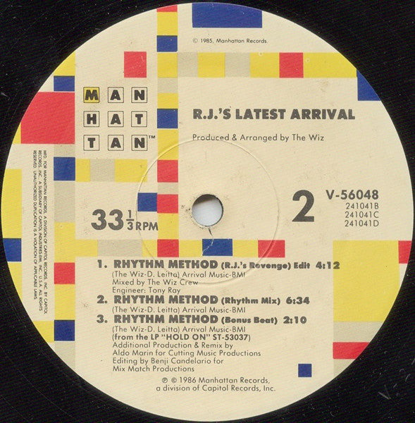 R.J.'s Latest Arrival : Rhythm Method (R.J.'s Revenge) (12")